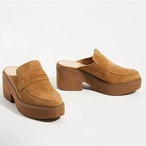 Anthropologie x Matisse Women's Kelly loafers Tan Suede Mules